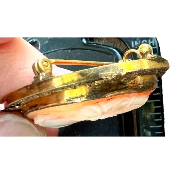 Antique Victorian Cameo Brooch/Pendant Carved Shell Bowed Large - Picture 6 of 14